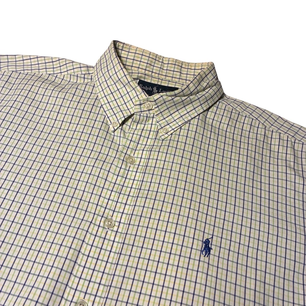 Ralph Lauren Mens Multicolor Check Short Sleeve Button Down Classic Fit XL